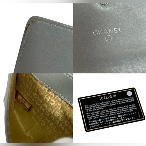 Chanel Authentic gray wallet logo graphic card holder pouch with card - Picture 2 of 5